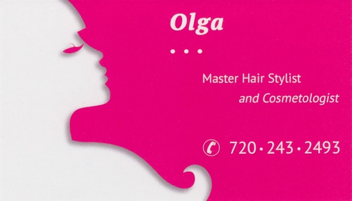 Olga Hair Stylist Business Card