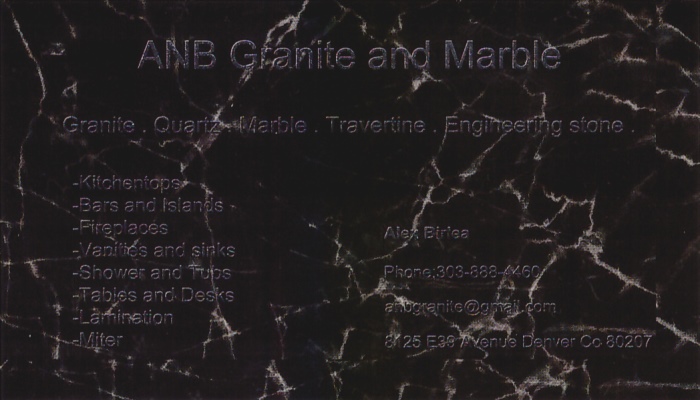 ANB Granite and Marble Business Card
