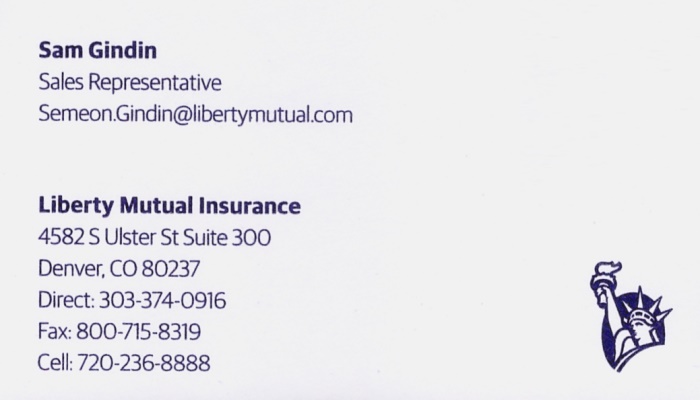Sam Gindin Business Card