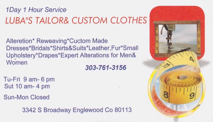 Luba's Tailor Business Card